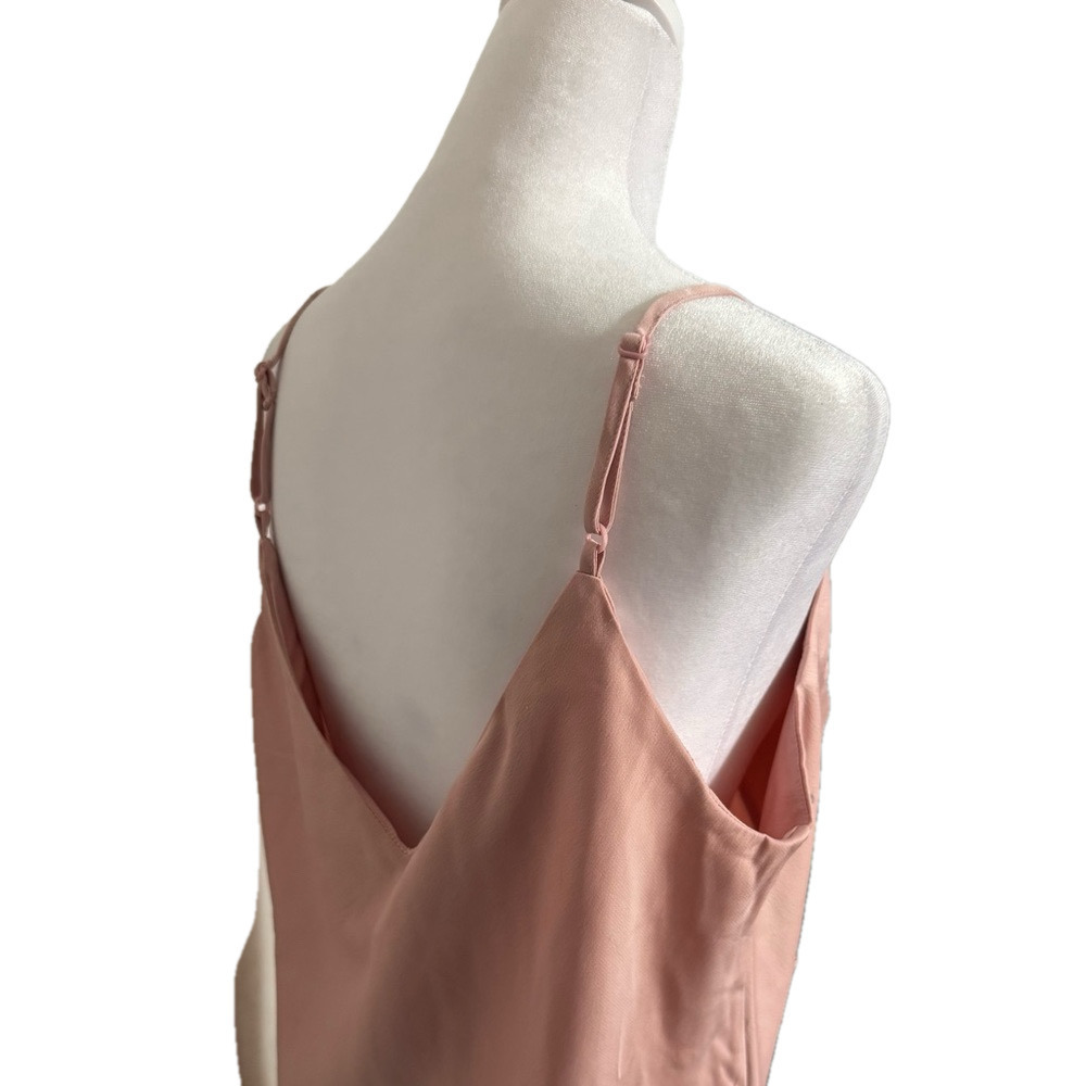 A New Day Dusty Pink Lightweight Deep V-Neck Midi Slip Dress Women Size XL - Picture 6 of 15